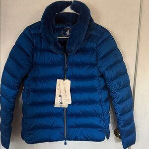 SAVE THE DUCK Royal Blue Quilted Bomber Jacket